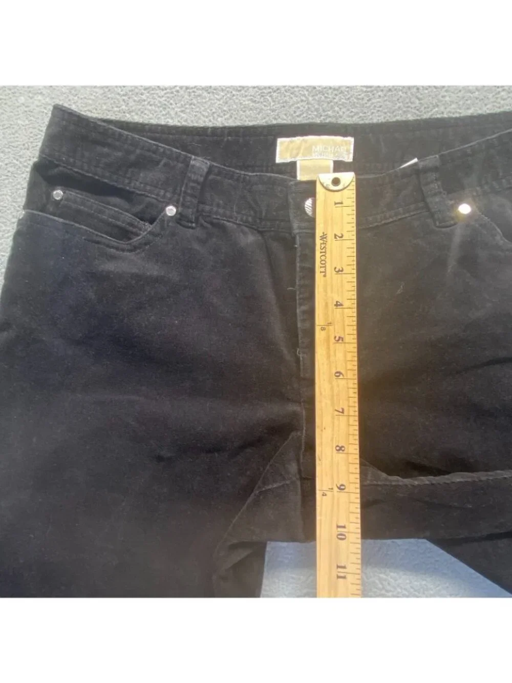 Michael Kors Pants Women's Black Pockets Leg Stretch Corduroy Size 12P